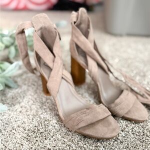 Lace Up Chunky Heels